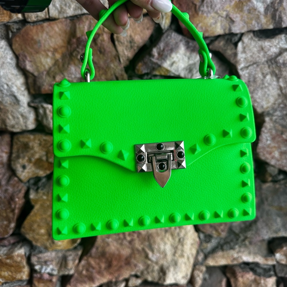 Vibrant Green Studded Mini Bag